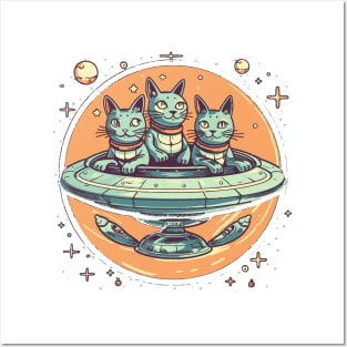 Alien cats Posters and Art